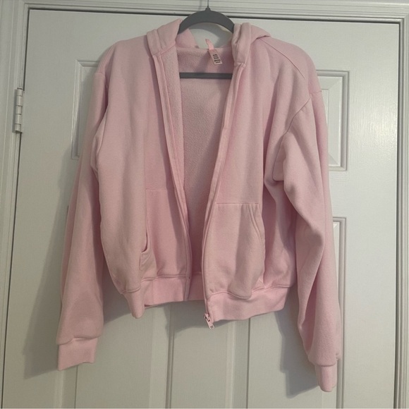 Skims Cherry Blossom Zip-Up Sweatshirt - Picture 1 of 3